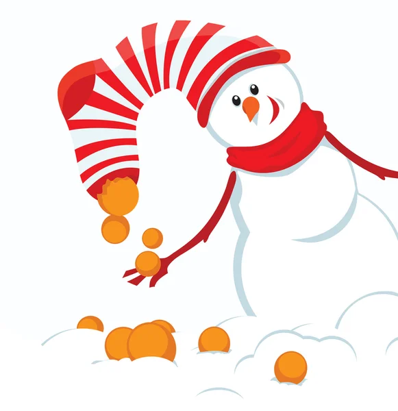 Vánoční přání s snowmans — Stockový vektor
