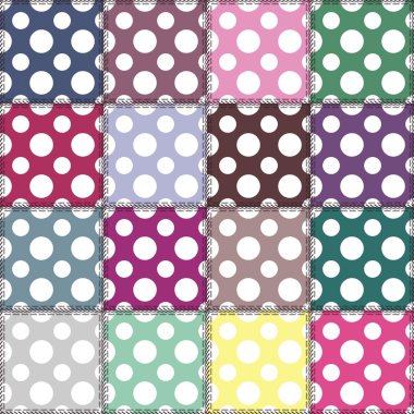 Patchwork background with different patterns clipart