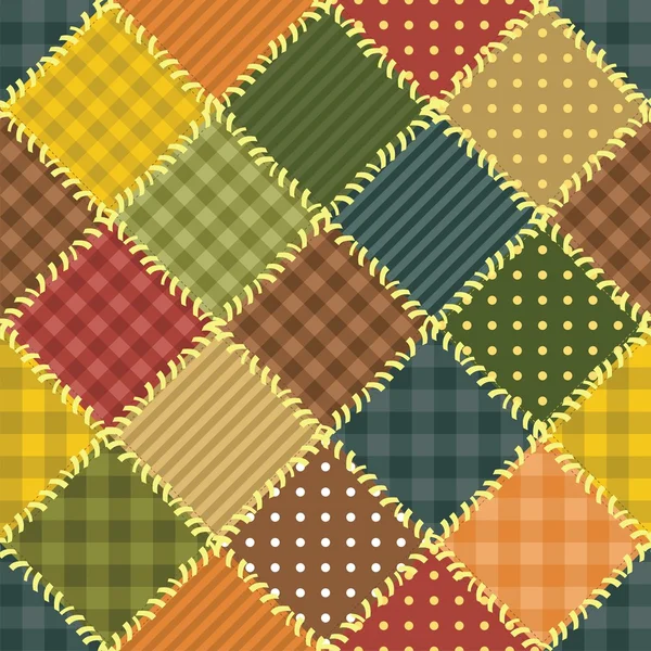 Patchwork background with different patterns — Stock Vector