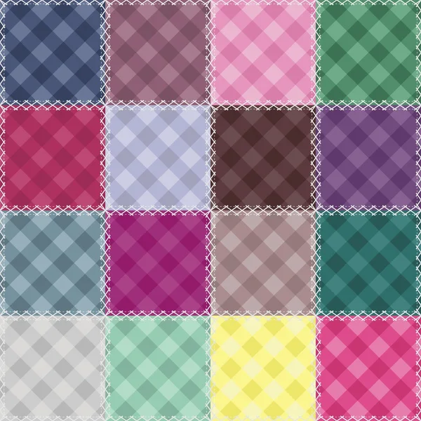 stock vector Patchwork background with checked patterns