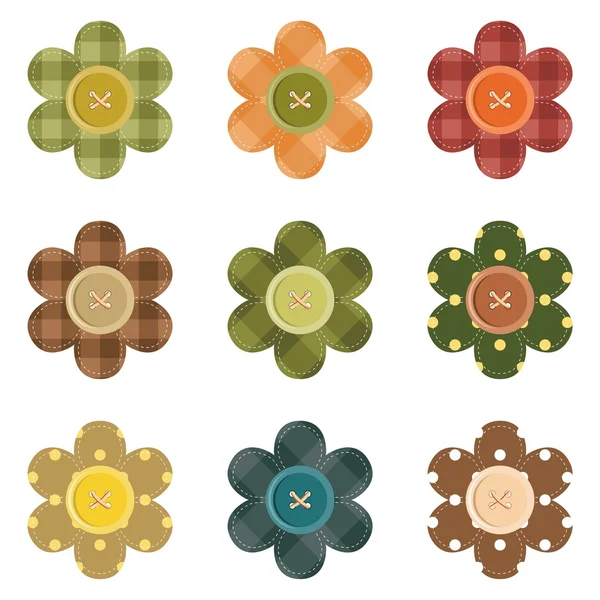 Set avec des fleurs scrapbook — Image vectorielle