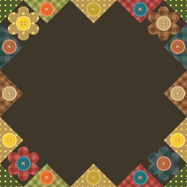 Seamless patchwork background with flowers clipart