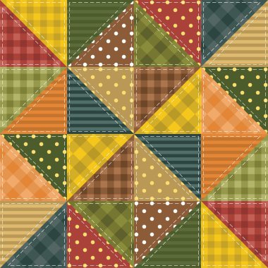 Patchwork background with different patterns clipart