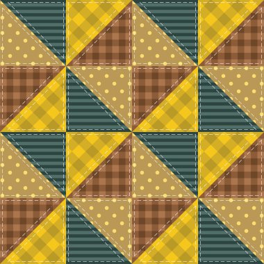 Patchwork background with different patterns clipart