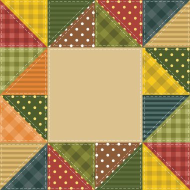 Frame with patchwork elements clipart