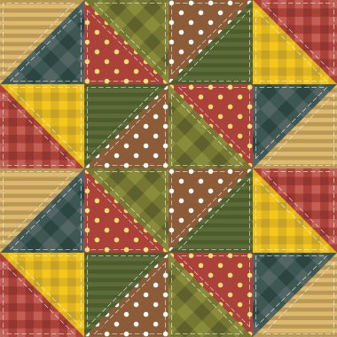 Patchwork background with different patterns clipart