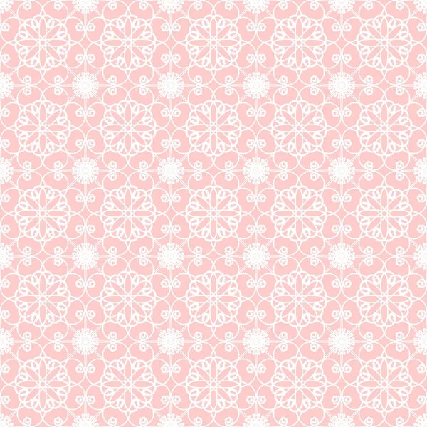 Seamless lace background on pink — Stock Vector