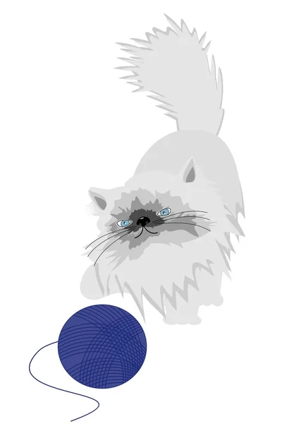 Chat persan avec griffe — Image vectorielle