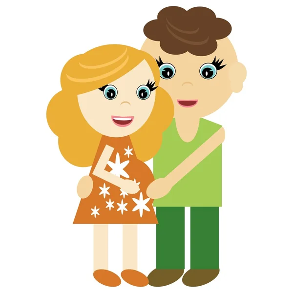 Pregnant woman and man — Stock Vector