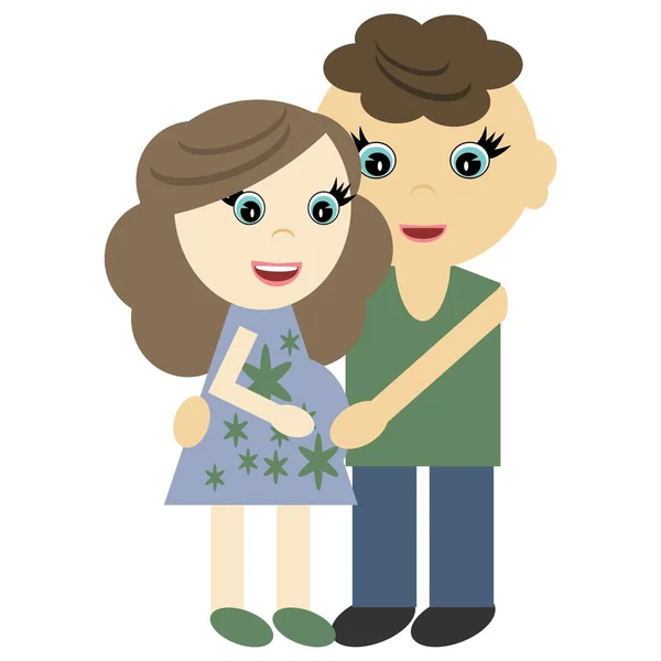 Pregnant woman and man — Stock Vector