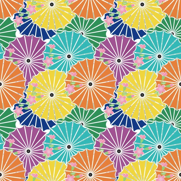 Seamless background with japanese umbrellas — Stock Vector