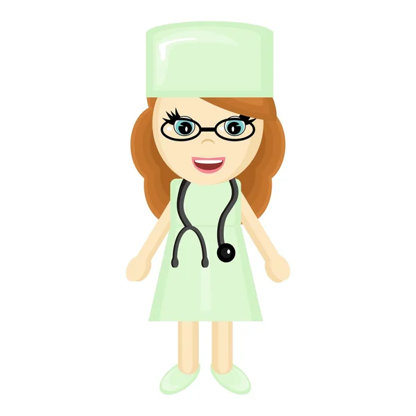 stock vector Nice young girl doctor