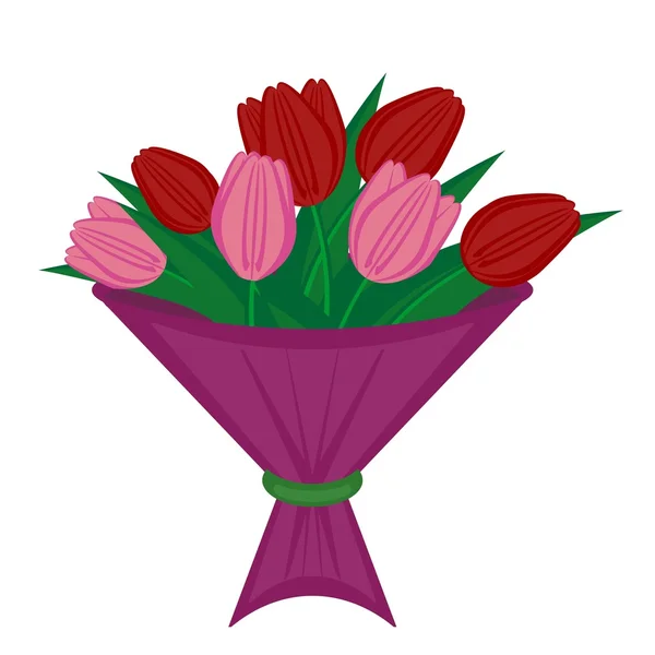 Buquê de tulipas — Vetor de Stock