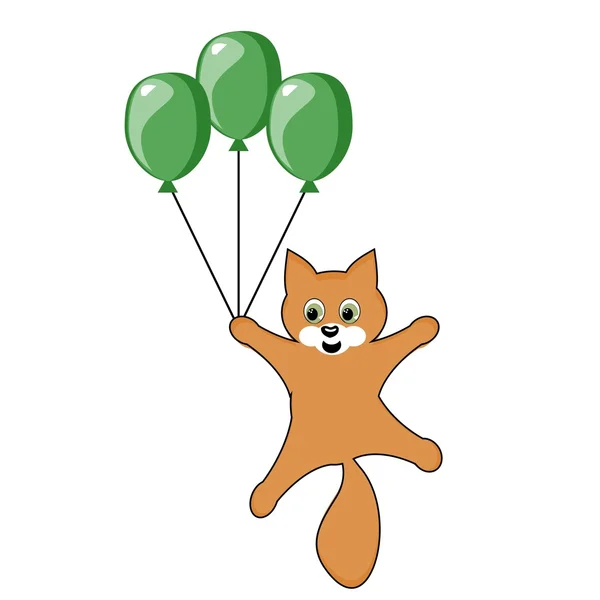 Schöne Katze mit Luftballons — Stockvektor