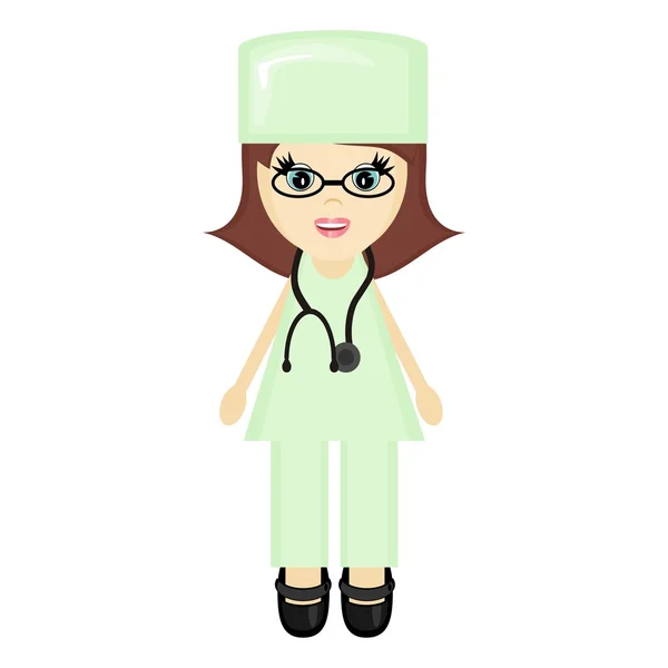 stock vector Nice young girl doctor