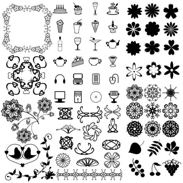 stock vector Many different objects on white background