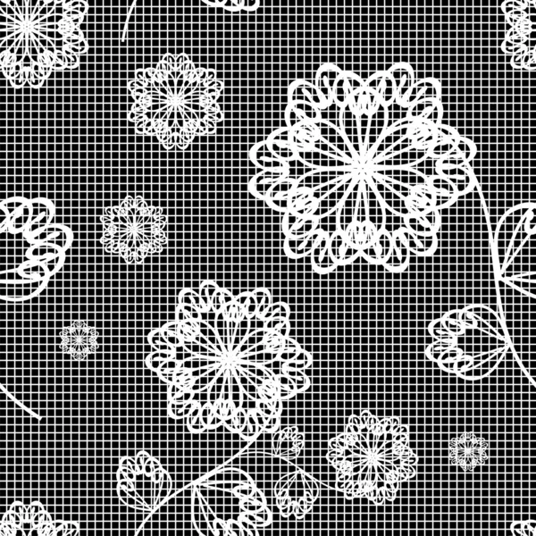 Nahtlose Spitze Hintergrund mit Blumen — Stockvektor