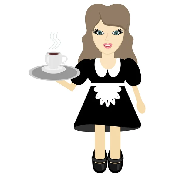 Ωραία κοπέλα σερβιτόρος — Διανυσματικό Αρχείο