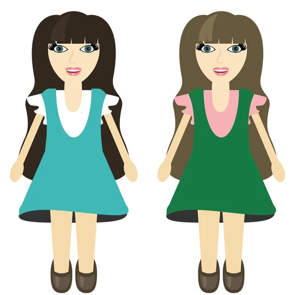 Due belle ragazze — Vettoriale Stock