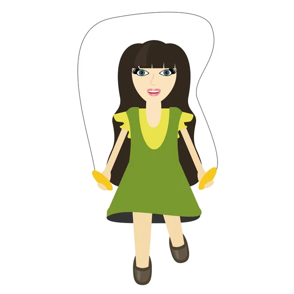 Girl with skip rope — Stock Vector