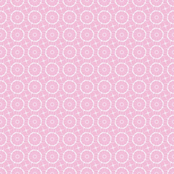 ピンク、シームレスな背景に白いレース — ストックベクタ