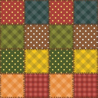 Patchwork background with different patterns clipart