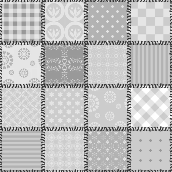 Fondo patchwork con diferentes patrones — Archivo Imágenes Vectoriales