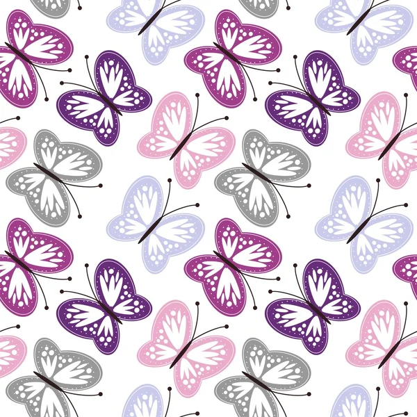 Бесшовный фон с открытыми бабочками — стоковый вектор