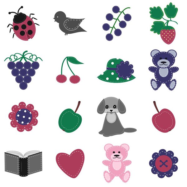 Scrapbook objects on white background