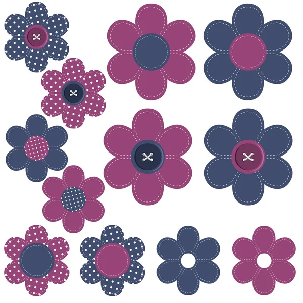 Scrapbook flowers on white background — Stock Vector