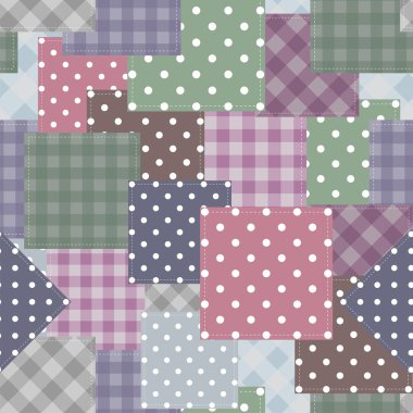 Patchwork background with different patterns clipart