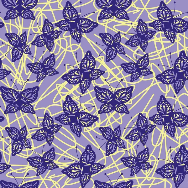 Безшовний фон з ажурними метеликами — стоковий вектор