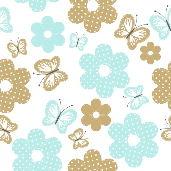 Karalama defteri nesneleri ve kelebekler ile sorunsuz arka plan — Stok Vektör
