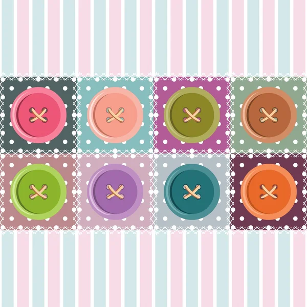 Patchwork background with buttons — Stock Vector