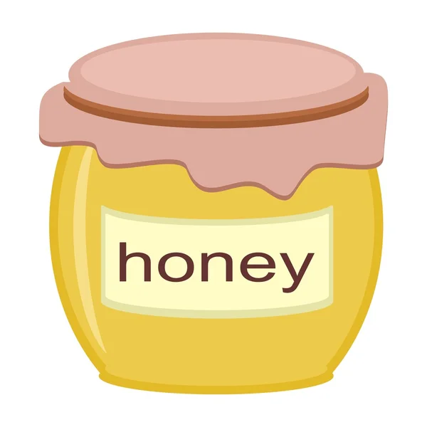 Olla de miel sobre fondo blanco — Vector de stock