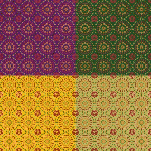 Čtyři dekorativní pozadí s barevnými kruhy — Stockový vektor
