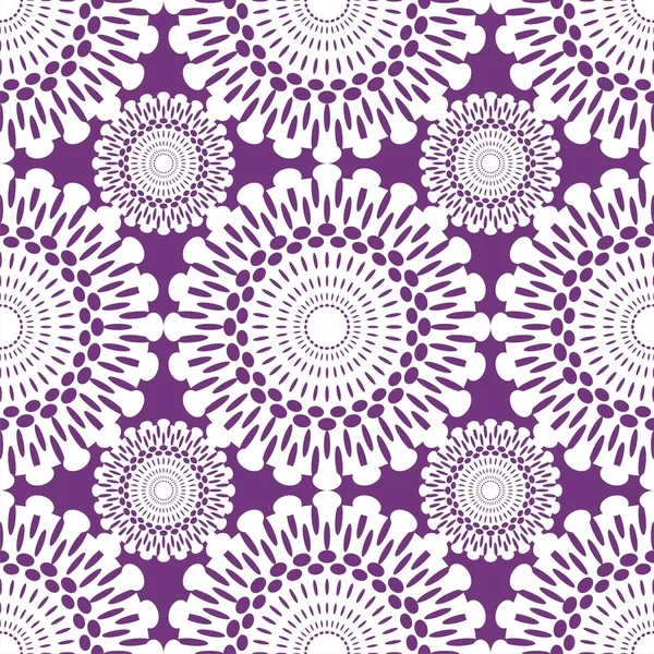 Білий мереживо на фіолетовому, безшовному фоні — стоковий вектор