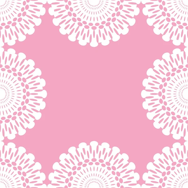 White lace on pink, seamless background — Stock Vector