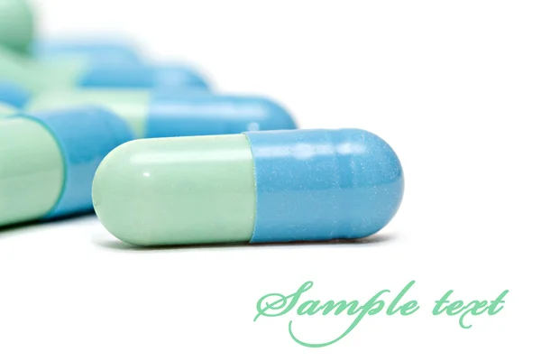Comprimidos azul-verdes — Fotografia de Stock