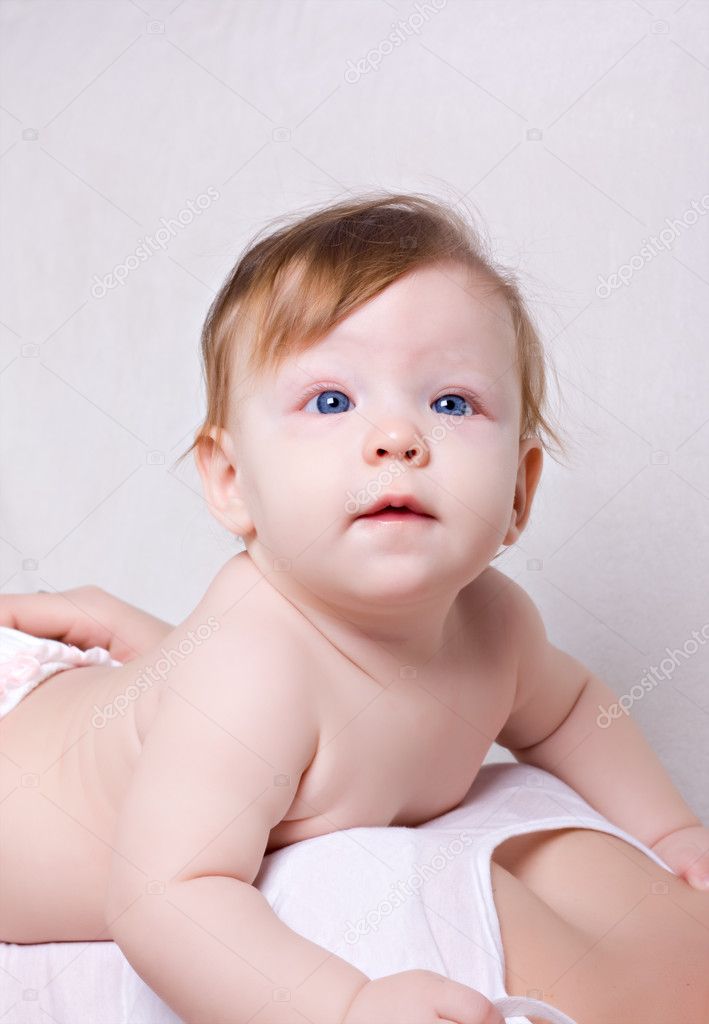 cute baby girl with blue eyes