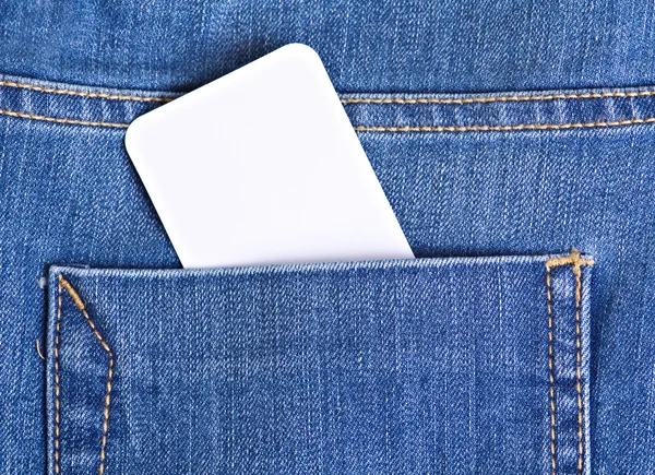 Tag in jeans pocket — Stock Photo, Image