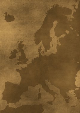 eski grunge Avrupa harita illüstrasyon
