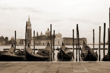 Sepia toned cityscape of Venice clipart