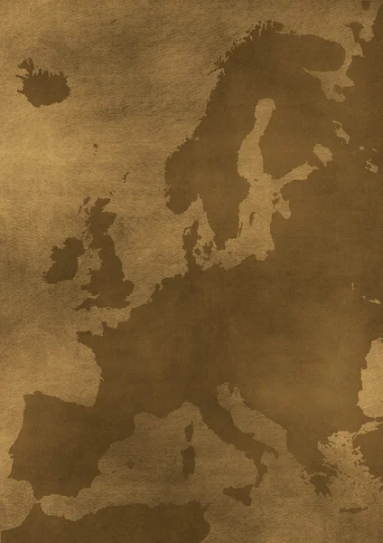 老 grunge 欧洲地图图 — 图库照片