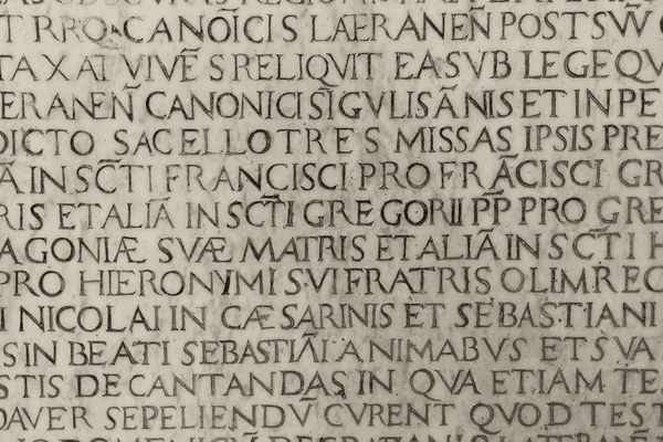 stock image Medieval latin catholic inscription