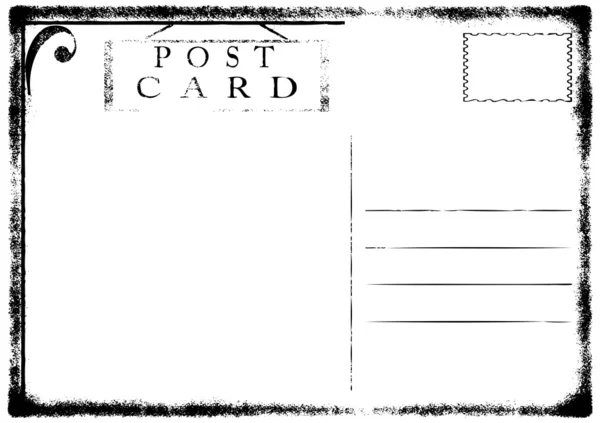 Ilustración de vectores de tarjetas postales grunge viejas en blanco — Vector de stock