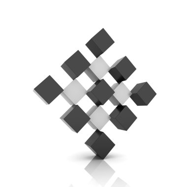 Rhomb form cubes clipart