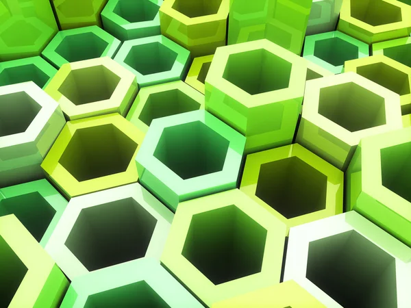 Green frame hexagons — Stock Photo, Image