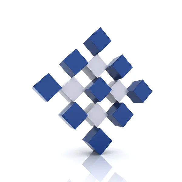 Blue rhomb form cubes — Stock Photo, Image