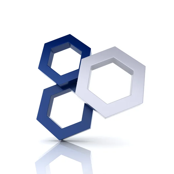 Uniqueness three hexagons — Stock Photo, Image